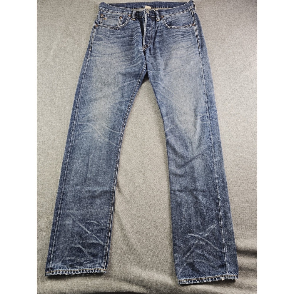 Ralph Lauren RRL American Selvedge Jeans Mens 32X32 Blue Denim Slim Buttons Fly